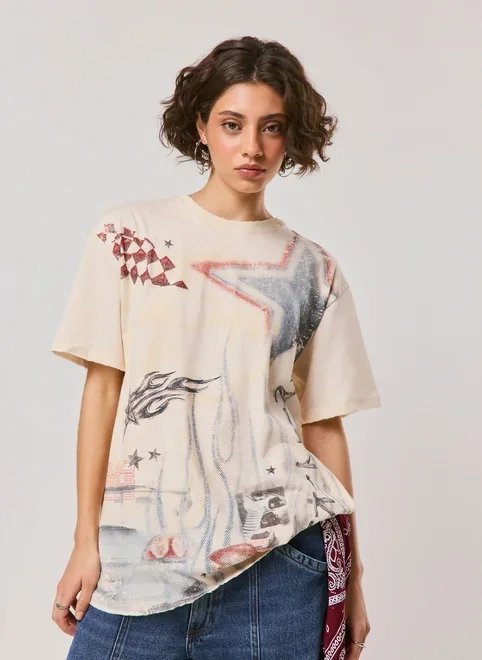 camiseta oversized estampada racer camiseta oversized estampada racer
