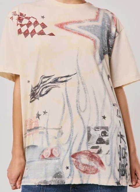 camiseta oversized estampada racer camiseta oversized estampada racer