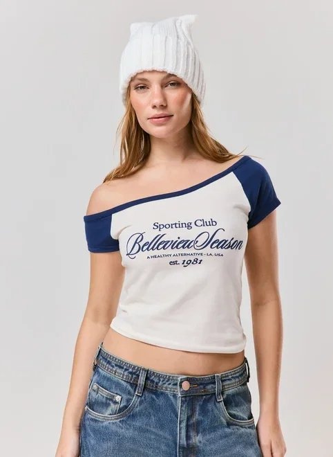 blusa raglan ombro caído sporting club blusa raglan ombro caído sporting club