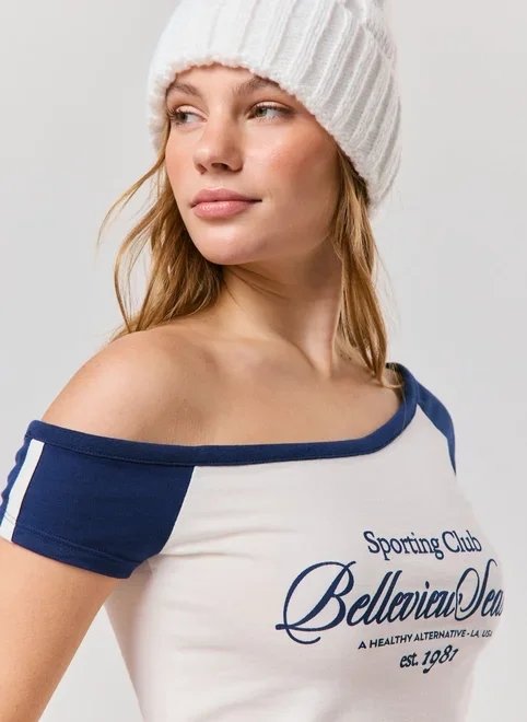 blusa raglan ombro caído sporting club blusa raglan ombro caído sporting club