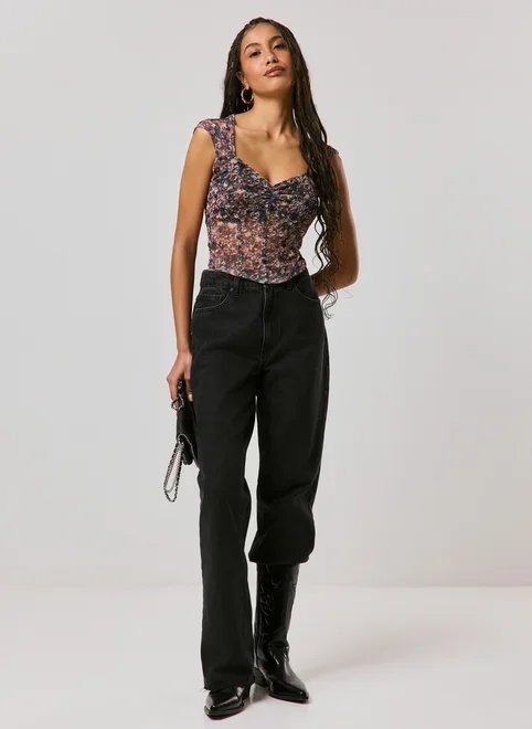 blusa tule estampada drapeada blusa tule estampada drapeada