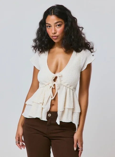 blusa texturizada com amarração blusa texturizada com amarração