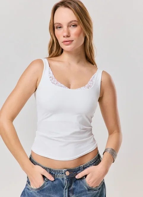 regata com detalhe em renda regata com detalhe em renda