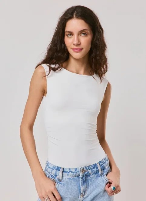 body poliamida franzido decote canoa body poliamida franzido decote canoa