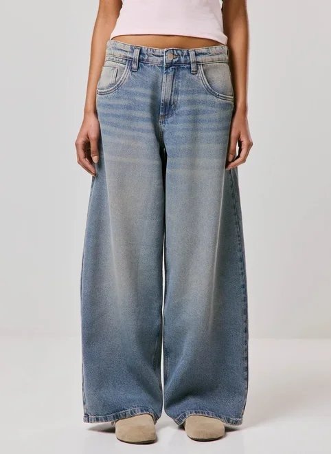 calça jeans cintura baixa super wide leg calça jeans cintura baixa super wide leg