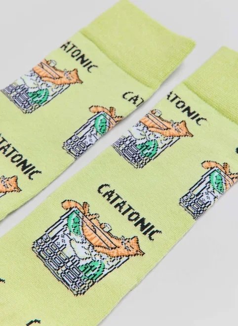 meia estampada catatonic meia estampada catatonic
