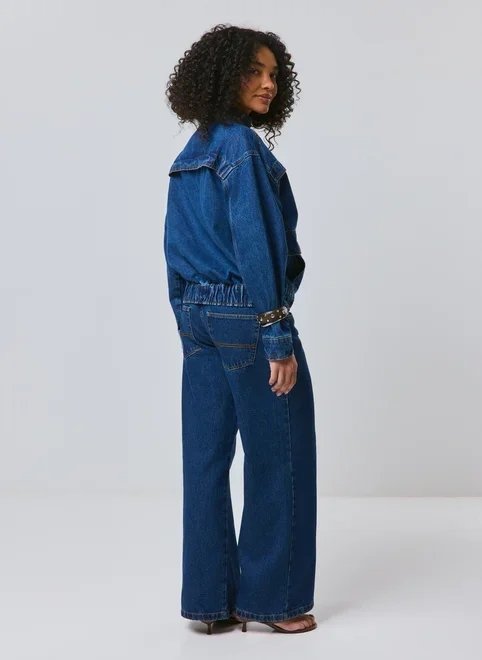calça jeans wide leg denim escuro calça jeans wide leg denim escuro