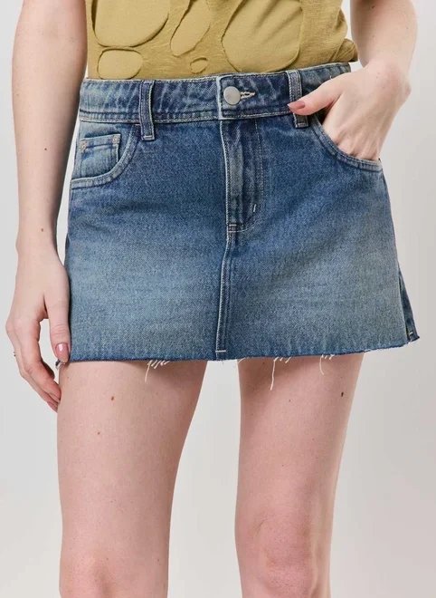saia jeans cargo curta cintura média saia jeans cargo curta cintura média