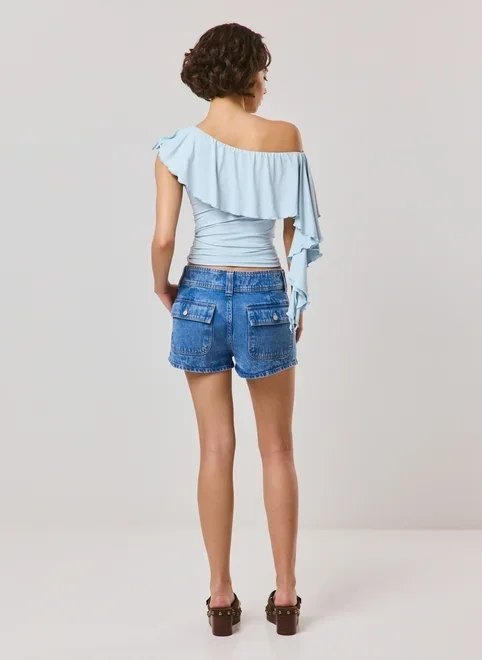 short jeans cintura baixa utilitário short jeans cintura baixa utilitário