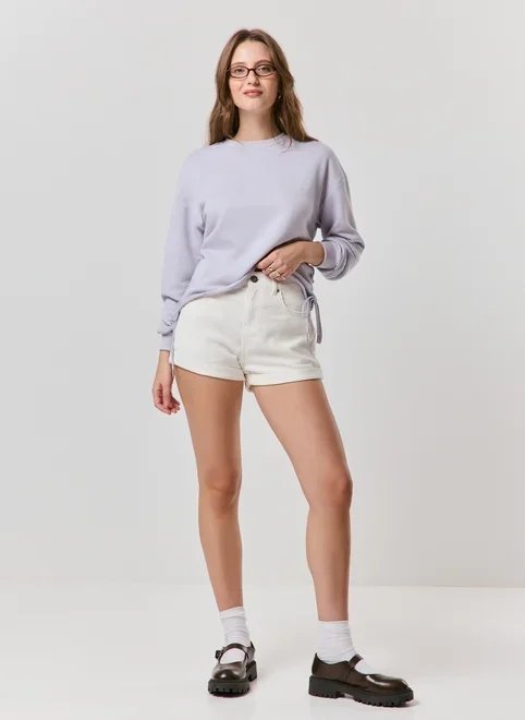 short em sarja off-white veludo cotelê short em sarja off-white veludo cotelê