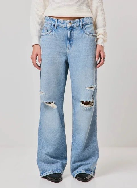 calça jeans cintura baixa destroyed calça jeans cintura baixa destroyed
