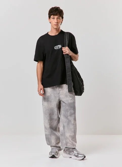 calça sarja baggy estampa concreto calça sarja baggy estampa concreto