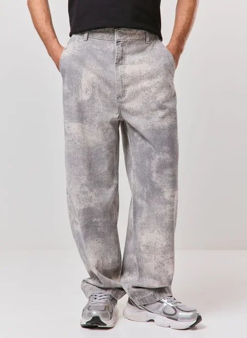calça sarja baggy estampa concreto calça sarja baggy estampa concreto
