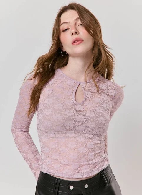 blusa manga longa renda blusa manga longa renda