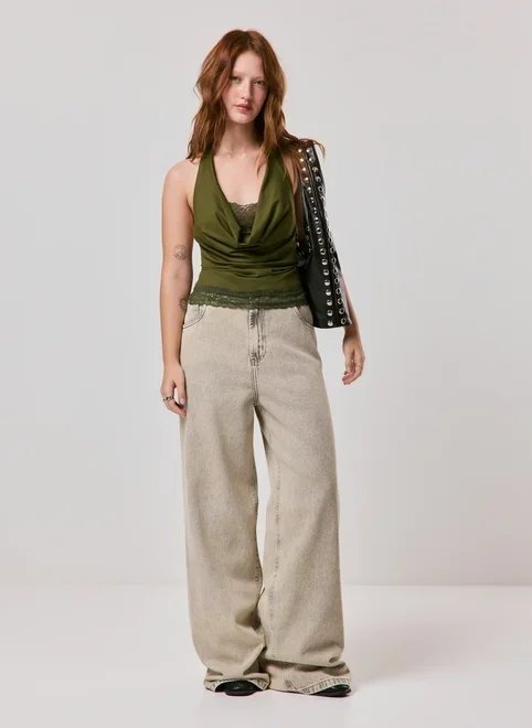 blusa frente única com renda blusa frente única com renda