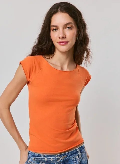 blusa corte a fio laranja blusa corte a fio laranja