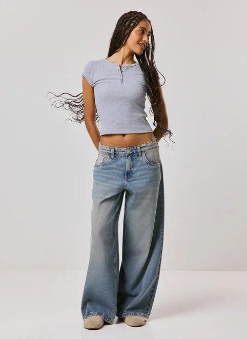 blusa canelada regular botões blusa canelada regular botões