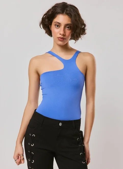 body azul alças assimétricas body azul alças assimétricas