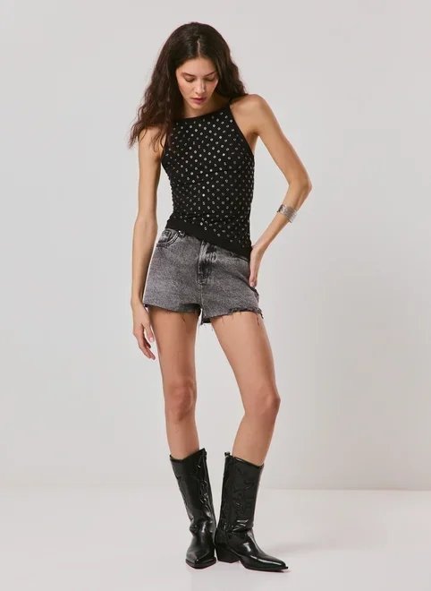 short mom jeans desfiado short mom jeans desfiado