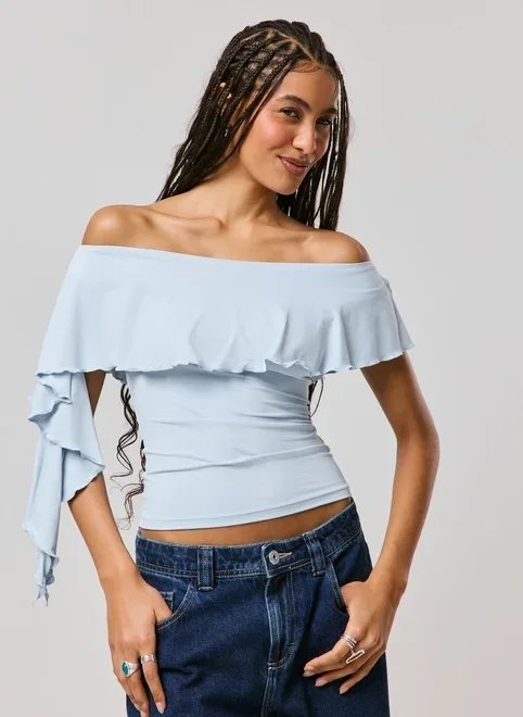 blusa ombro a ombro babado flow blusa ombro a ombro babado flow