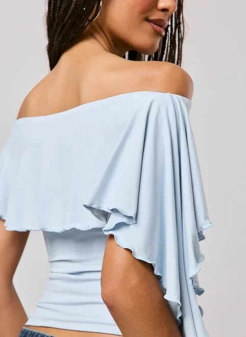blusa ombro a ombro babado flow blusa ombro a ombro babado flow