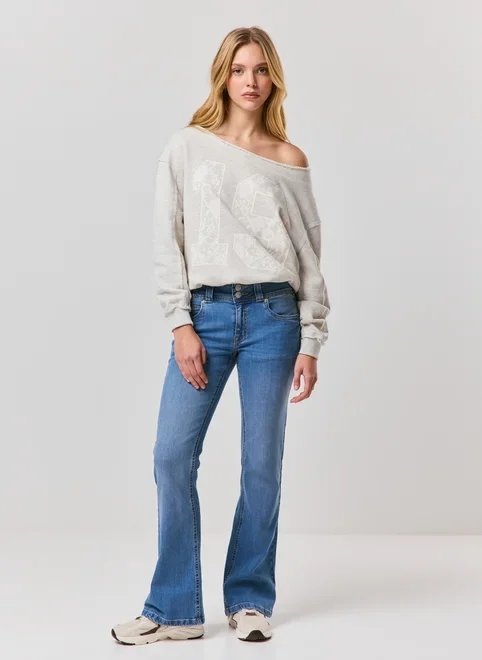 calça jeans bootcut cintura baixa bolsos calça jeans bootcut cintura baixa bolsos