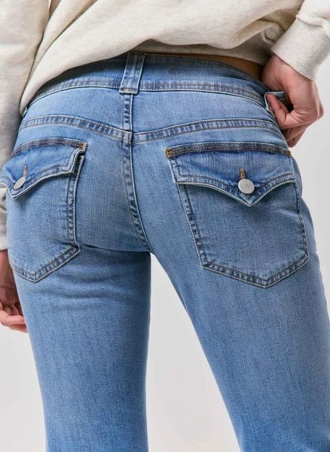 calça jeans bootcut cintura baixa bolsos calça jeans bootcut cintura baixa bolsos