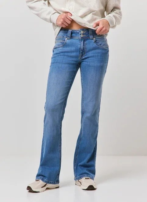 calça jeans bootcut cintura baixa bolsos calça jeans bootcut cintura baixa bolsos