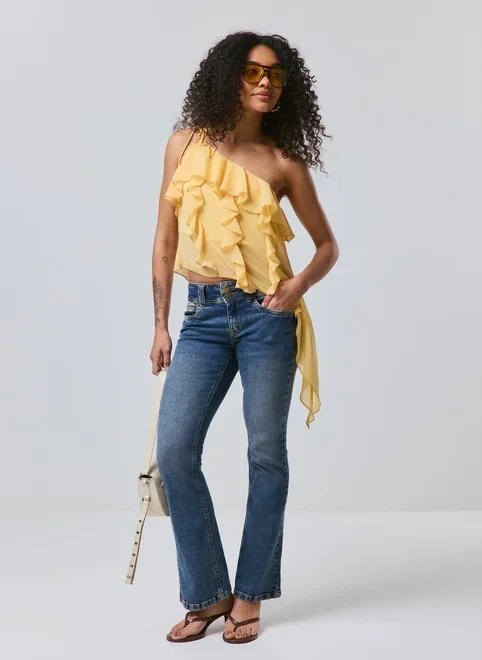 calça jeans bootcut cintura baixa bolsos calça jeans bootcut cintura baixa bolsos