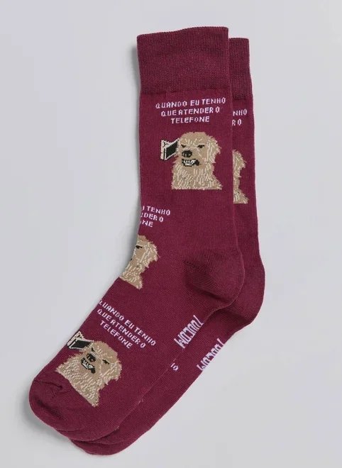 meia estampada doguinho meia estampada doguinho