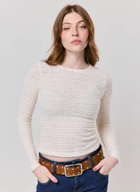 blusa em tule texturizado blusa em tule texturizado