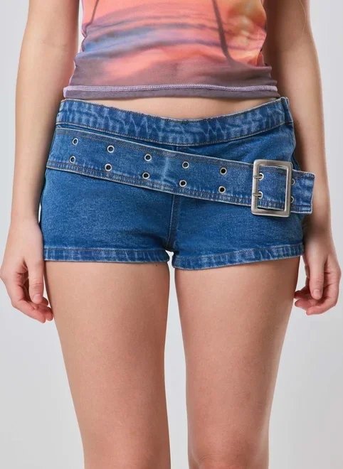 micro short jeans cinto embutido micro short jeans cinto embutido