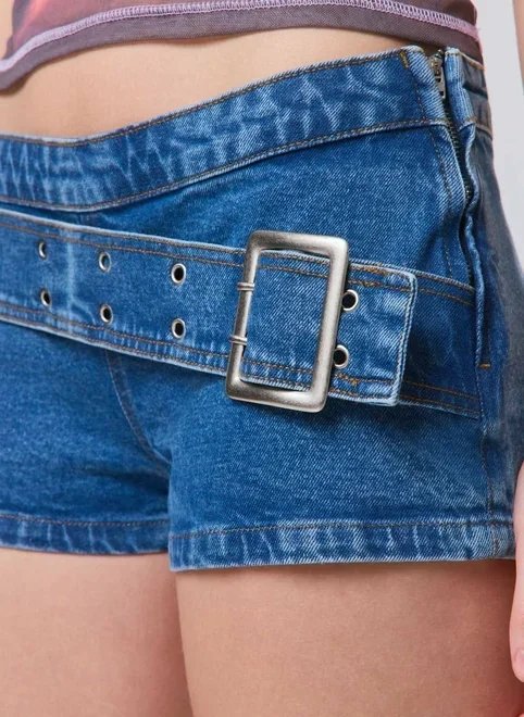 micro short jeans cinto embutido micro short jeans cinto embutido