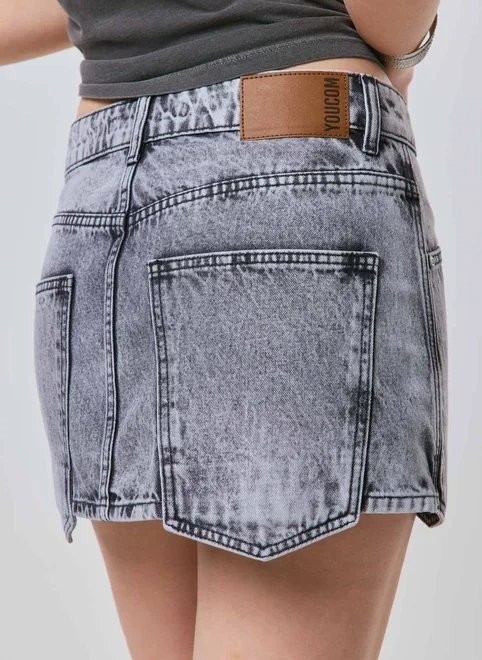 saia jeans cintura baixa bolsão saia jeans cintura baixa bolsão
