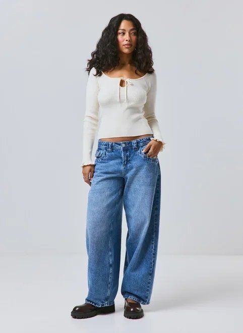 calça barrel cintura baixa jeans circular calça barrel cintura baixa jeans circular
