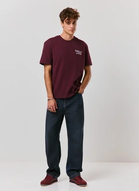 calça jeans baggy lavagem escura calça jeans baggy lavagem escura