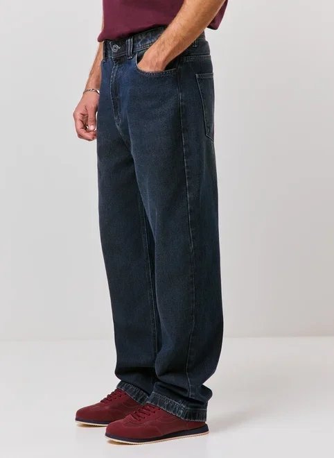 calça jeans baggy lavagem escura calça jeans baggy lavagem escura