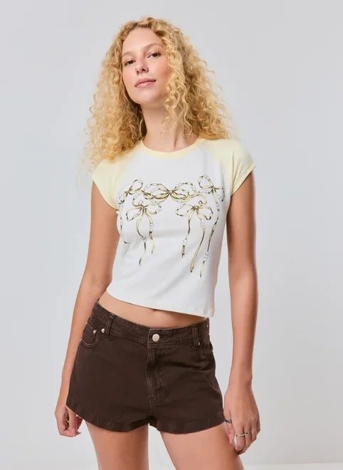 blusa manga curta laços blusa manga curta laços