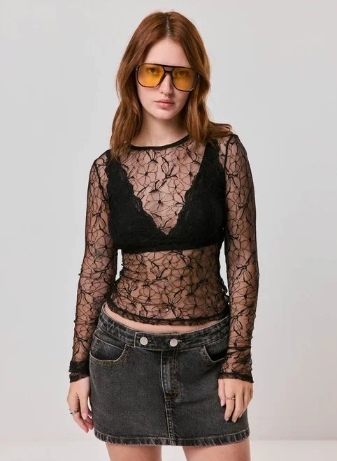 blusa renda floral blusa renda floral