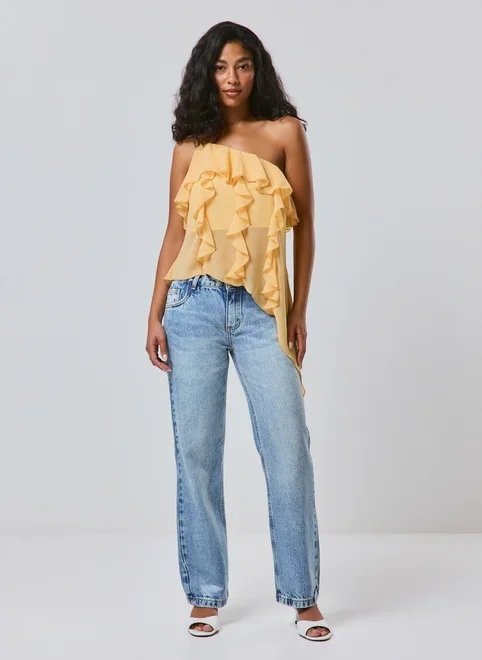 blusa um ombro só com babados blusa um ombro só com babados