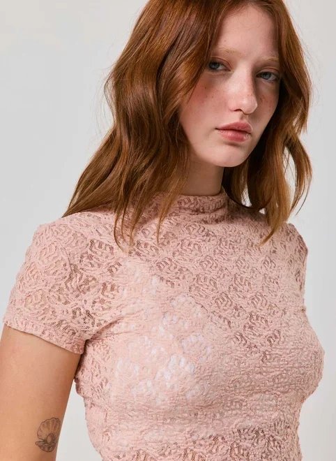 blusa renda texturizada blusa renda texturizada