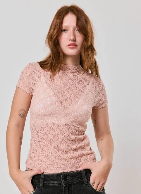 blusa renda texturizada blusa renda texturizada