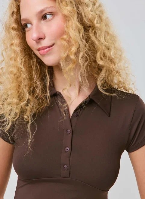 blusa polo poliamida com botões blusa polo poliamida com botões