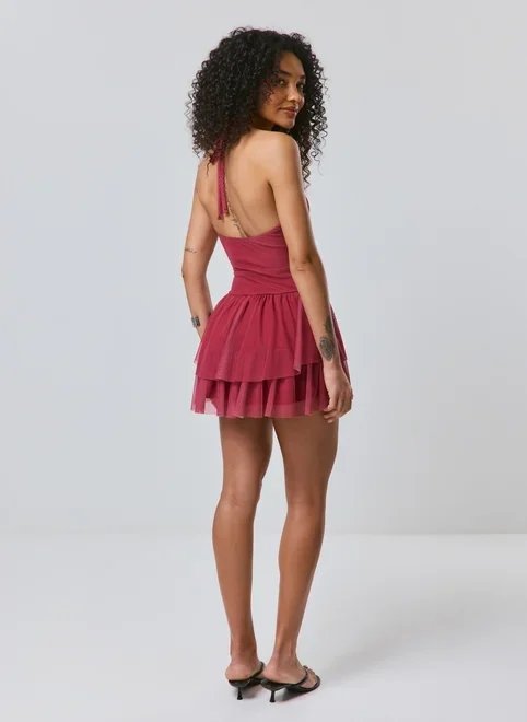 vestido tule frente única vestido tule frente única