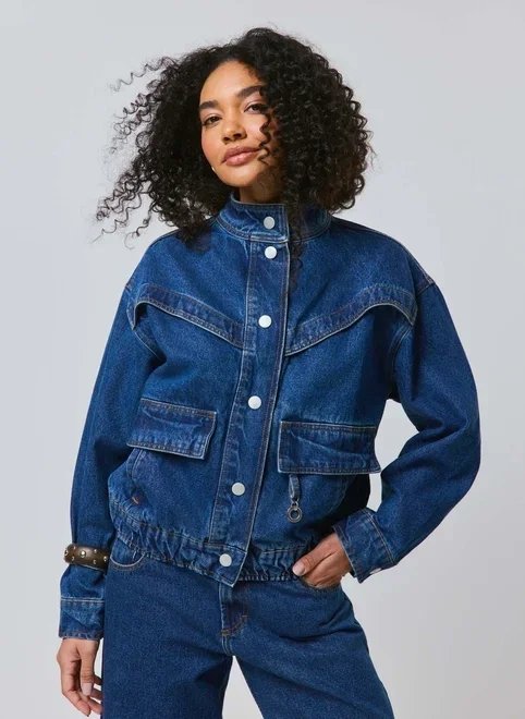 jaqueta jeans bolsos utilitários jaqueta jeans bolsos utilitários