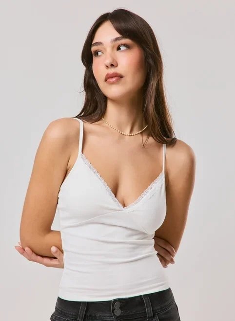 regata cotton rendinha regata cotton rendinha