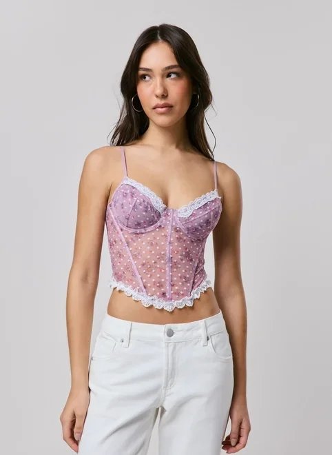 corset com renda em tule corset com renda em tule