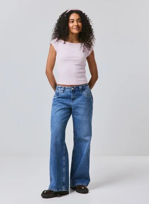 calça jeans circular wide leg calça jeans circular wide leg
