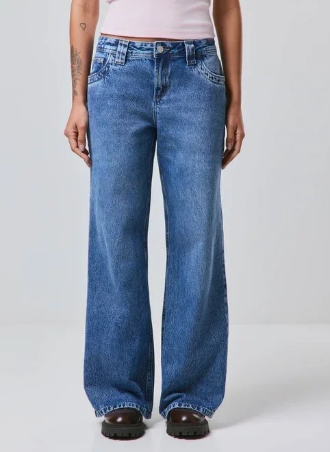 calça jeans circular wide leg calça jeans circular wide leg