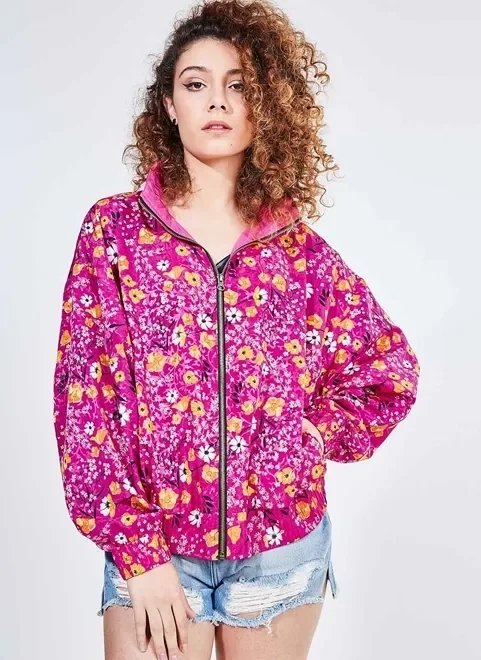 jaqueta bomber jacquard floral jaqueta bomber jacquard floral
